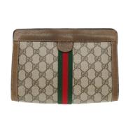 Gucci Vintage Pre-owned Laeder kuvertvskor Beige, Dam