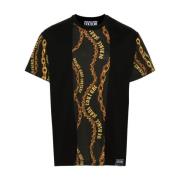 Versace Jeans Couture Svart Logo Print Crew Neck T-shirt Black, Herr