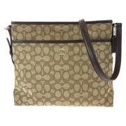 Coach Pre-owned Pre-owned Canvas axelremsvskor Brown, Dam