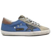 Golden Goose Denim Blue Taupe Grey Superstar Sneakers Blue, Herr