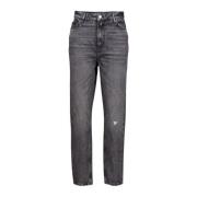 Hugo Boss Svarta Dam Straight Fit Jeans Black, Dam