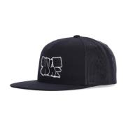 HUF Vågig Trucker Svart Platt Skärm Keps Black, Herr