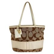 Coach Pre-owned Pre-owned Canvas handvskor Brown, Dam