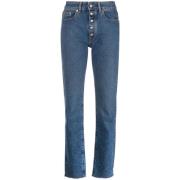 MM6 Maison Margiela Blå Skinny Jeans med 5 Fickor Blue, Dam