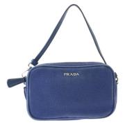 Prada Vintage Pre-owned Canvas kuvertvskor Blue, Dam