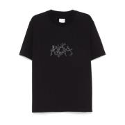 ROA Svart Bomull Jersey Logo Print T-shirt Black, Herr