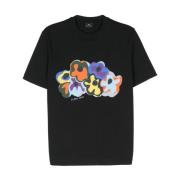 Paul Smith Blommigt Crew Neck T-shirt Black, Herr