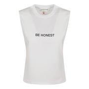 Victoria Beckham Vit Ärlig Slogan Tank Top White, Dam