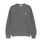 Maison Kitsuné Modig Fox Head Patch Sweater Gray, Herr