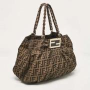 Fendi Vintage Pre-owned Canvas handvskor Brown, Dam