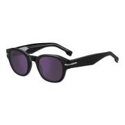 Hugo Boss Svart/Violett Solglasögon 1717/S Black, Herr