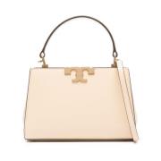 Tory Burch Borstad läderväska med antikguld hardware Beige, Dam