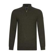 Cavallaro Merino Half Zip Sweater Green, Herr