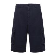 Dolce & Gabbana Cargo Bermuda Shorts med Plaque Blue, Herr