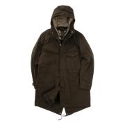 Ten C Klassisk Cyclone City Parka med huva Green, Herr