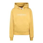 Saint Laurent Borstad Bomull Oversized Hoodie Fw24 Yellow, Dam