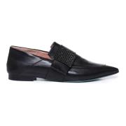 Fratelli Russo Svarta loafers med ljus dekoration Black, Dam