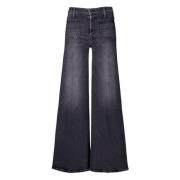 Mother Ficka Twister Sneak Jeans Grå Gray, Dam