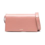 Jil Sander Brun Läder Crossbody Väska med Spänne Pink, Dam