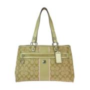 Coach Pre-owned Pre-owned Canvas handvskor Beige, Dam