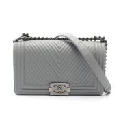 Chanel Vintage Pre-owned Laeder crossbodyvskor Gray, Dam