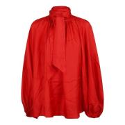 Zimmermann Röd Crush Batwing Blus Red, Dam