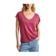 Pepe Jeans Fuchsia Lottie T-shirt Pink, Dam