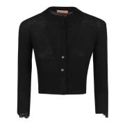 Ermanno Scervino Svarta Cardigans för Kvinnor Black, Dam