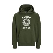 Jack & Jones Grön Jjvicto Hoodie Modern Stil Green, Herr