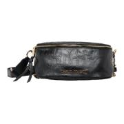 Carlo Colucci Präglad Logo Slingbag Urban Stil Black, Dam