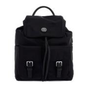 Tory Burch Stilig Nylon Dragsko Ryggsäck Black, Dam