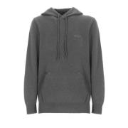 Saint Barth Grå Ullhoodie med Logobroderi Gray, Herr