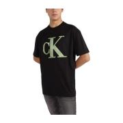 Calvin Klein Perforerad Monogram T-shirt Black, Herr