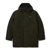 Lacoste Vattentät Vadderad Parka Khaki Grön Green, Herr