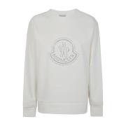 Moncler Vit Rund Hals Tröja White, Dam