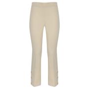 Twinset Flare Byxor med Sidoknappar Beige, Dam