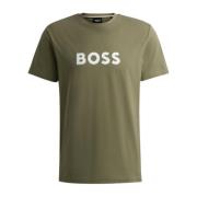 Hugo Boss Herr Logotyp Tryck Bomull T-shirt Green, Herr