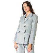 Max Mara Weekend Sammet Jacka - Misty Mint Blue, Dam