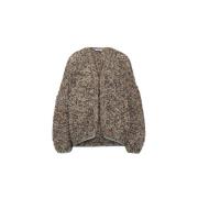 Maiami Alpacka Pärlmönster Bomber Cardigan Gray, Dam