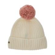 Helen Kaminski Vit Beanie med Pompom och Logo White, Dam