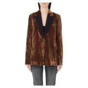 Liu Jo Brun Sammet Smoking Blazer Brown, Dam