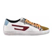 Diesel Lädersneakers med Gummisula Multicolor, Herr