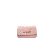 Love Moschino Färgglad Crossbody Väska med Klaffstängning Pink, Dam