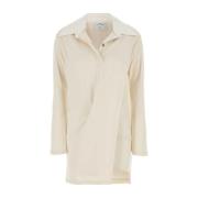 Courrèges Ivory Polo Klänning Bomull Blandning Beige, Dam