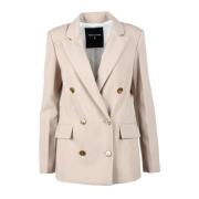 Patrizia Pepe Elegant Jacka i Polyester Elastan Beige, Dam