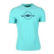 Bikkembergs Stretchig T-shirt med Polyesterblandning Blue, Herr