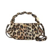 Ganni Leopard Mini Bou Väska Brun Brown, Dam