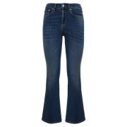 Roy Roger's Slim Fit Bomull Denim Cropped Jeans Blue, Dam