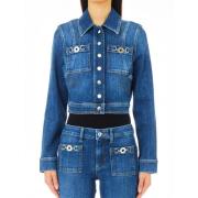 Liu Jo Denim Cropped Jacka Blue, Dam