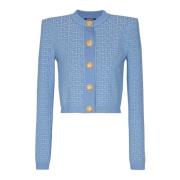 Balmain PB Labyrinth stickad kofta Blue, Dam